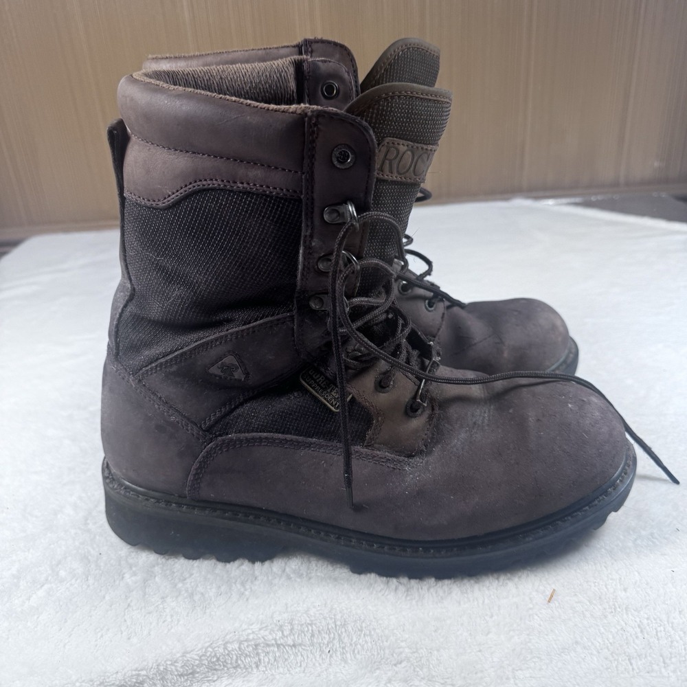 Rocky Mens 12 M Gore-Tex Suppresscent Brown Nubuck Upland Hunting Boots 8"